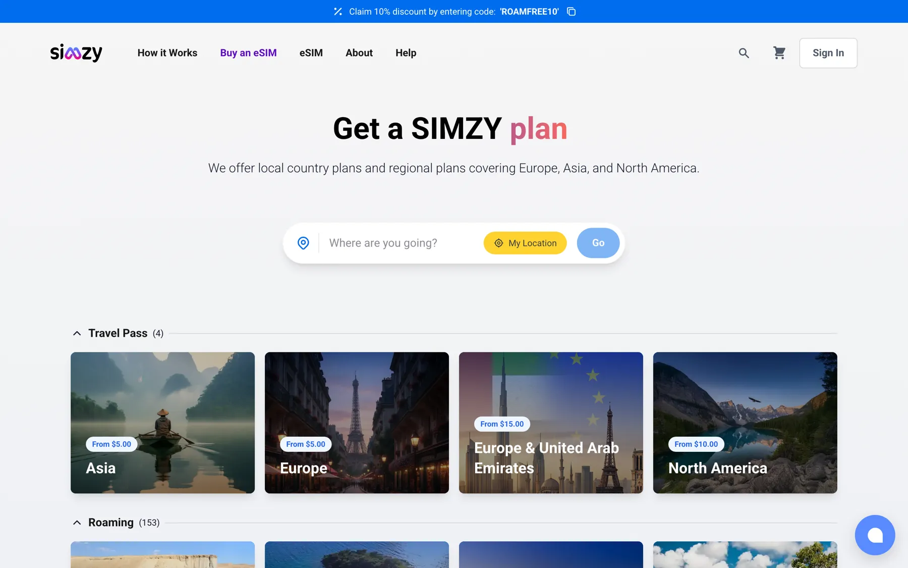 Simzy live site